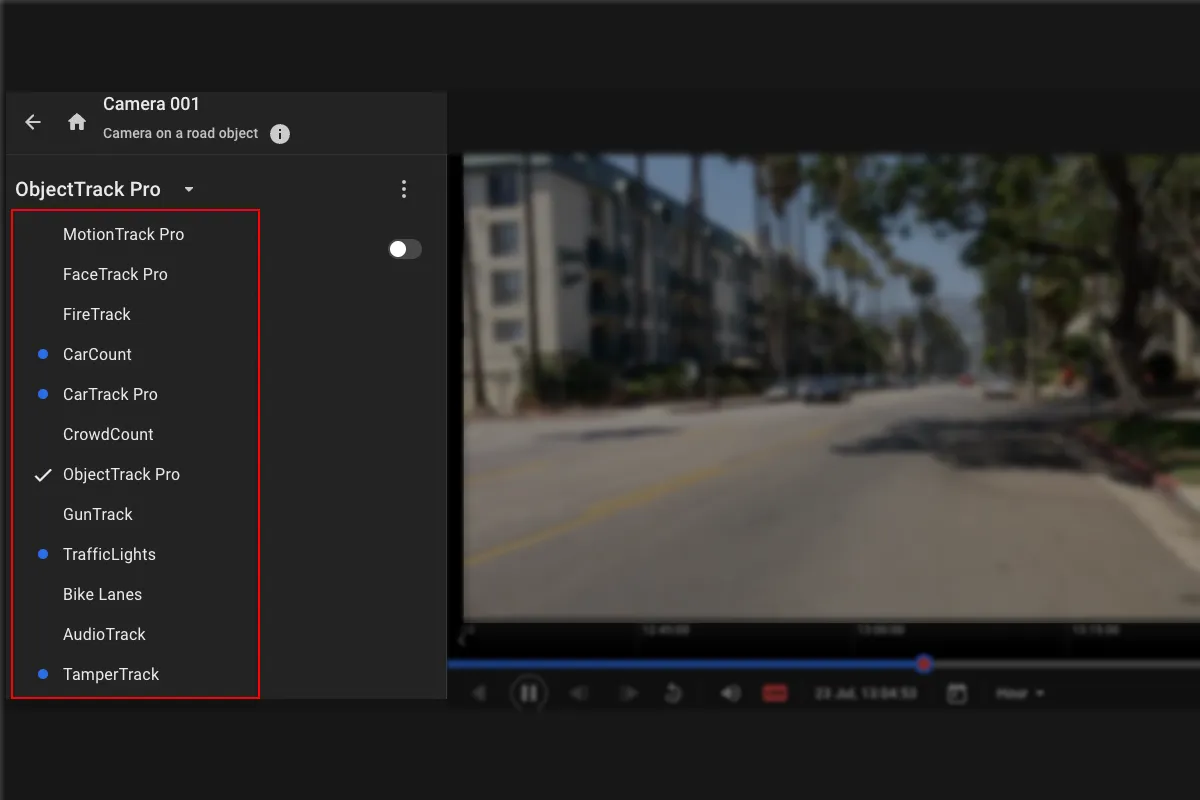 Multiple video analytics modules enabled on one camera
