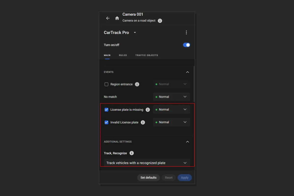 License plate is missing and Invalid License plate options in CarTrack Pro