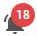 Bell icon with an unread-alarm count badge