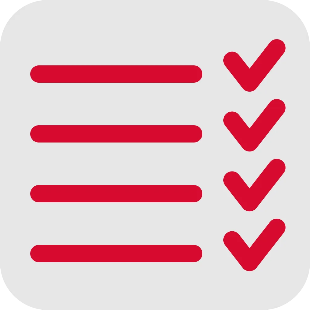 Checklist icon representing
      ethics best practices and checklists